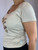 Armani Jeans Tan Scoop Neck Sequin Print T-Shirt Top shoulder