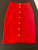 Moschino Red Skirt with Gold Buttons front