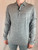 Stone Island Marbled Gray Zippered Long Sleeve Polo Shirt front