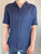 Armani Jeans Navy Linen Short Sleeve Button Up front