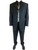 Carlo Pignatelli Three Piece Silver Vest Black Lined Formal Suit