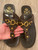 Dolce & Gabbana Dark Brown Leather Gold DG Men's Sandals