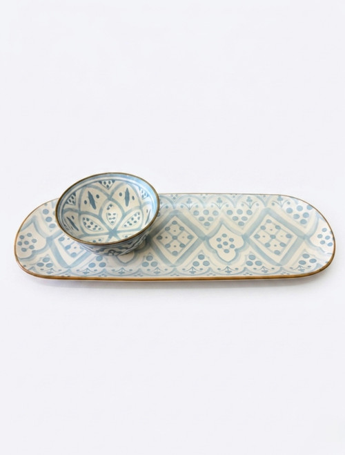 ALEAH CERAMIC 2PC SERVE SET BLUE