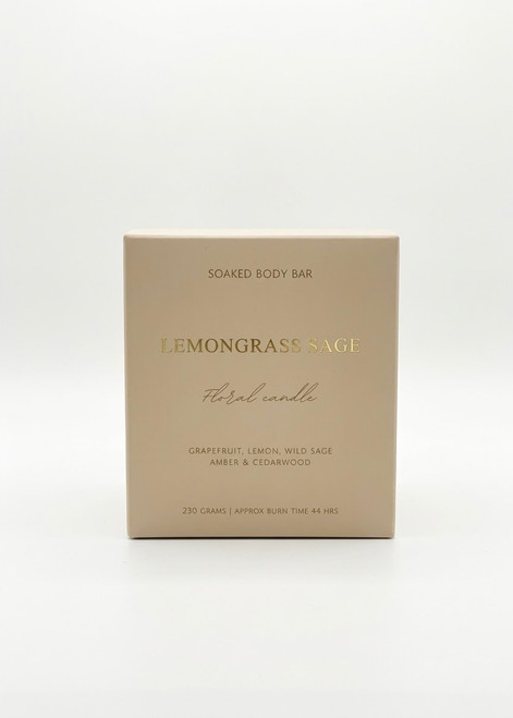FLORAL SOY CANDLE - LEMONGRASS SAGE