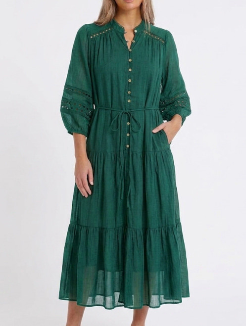 EMERALD SHEER DRESS