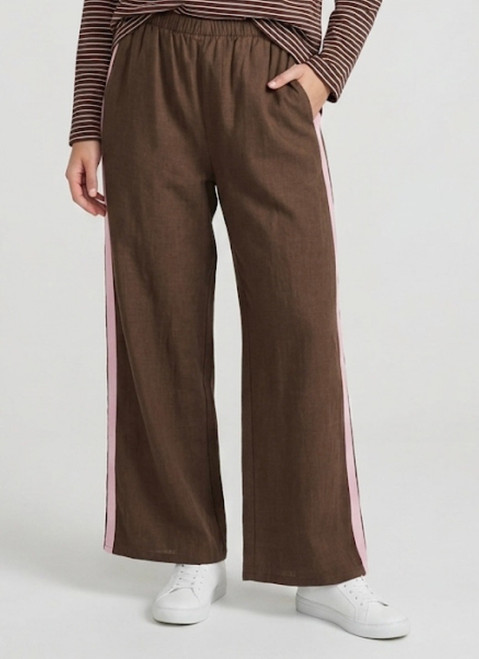 PINK & CHOCOLATE RACER STRIPE PANTS