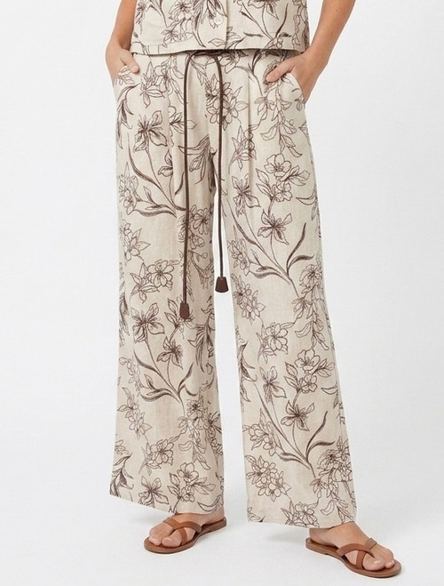 BEIGE FLORA PANTS