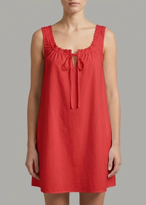 TIE MINI DRESS RED