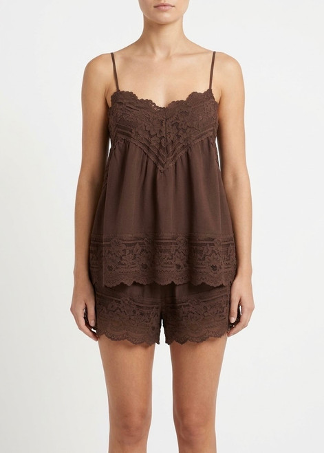 LACE TRIM SHORT SET