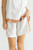 WY06591 STRIPED SHORTS WHITE/TAN
