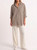 BEIGE & BROWN SHIRT W/ CREAM LACE PANTS SET