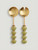 ISCHIA SALAD SERVER SET OF 2 - GREEN & BROWN