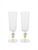 TORI - GLASS FLUTE SET OF 2 - PINK & ORANGE