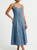 ROSE GOLD BUTTONED LIGHT DENIM DRESS
