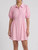 PINK BUTTONED MINI DRESS