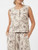 BEIGE FLORA BUTTON TOP