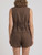 CHOCOLATE ASYMMETRIC VEST SET