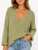 GREEN ROLL UP SLEEVE KNIT