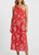 SANTA PRINT ONE-SHOULDER MAXI DRESS RED