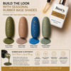 Dan's Nails Rubber Base colors finished with Gold Glittery Matte Top Coat