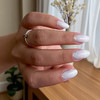 Finished Nails with Off-White Gel – Natural Oval Style