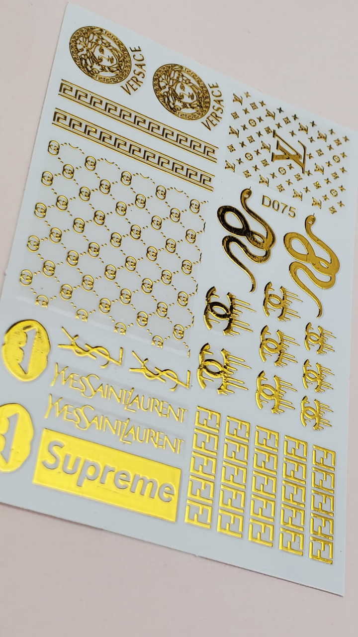 Mixed Name Brand Designer Nail Stickers