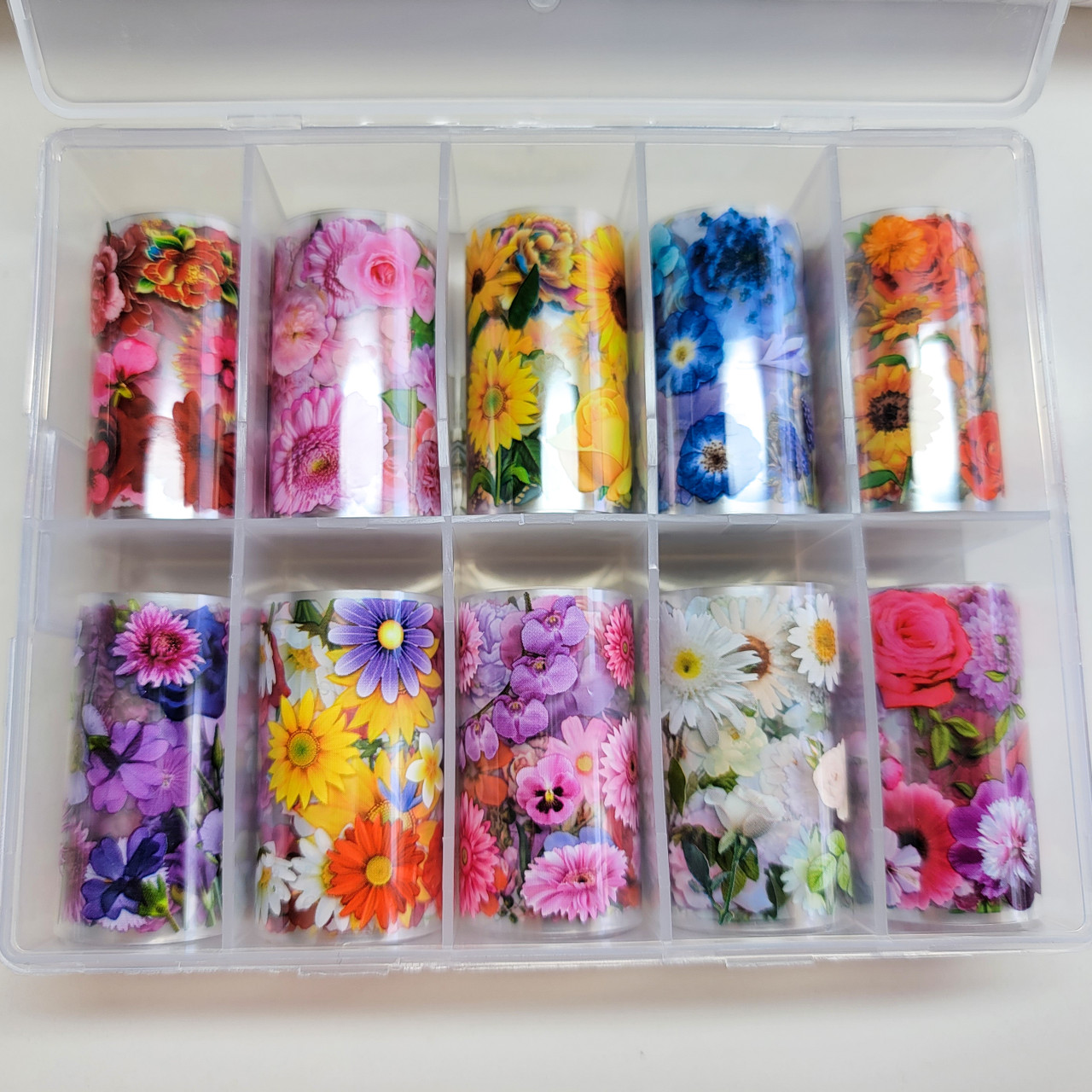 Mixed Colour Flower Nail Art transfer Foil