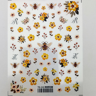 Bees and Flowers Nail Stickers