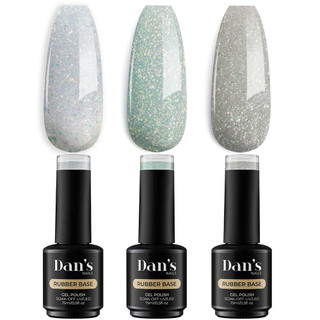 Crystal Diamonds Trio Rubber Base Gel Collection