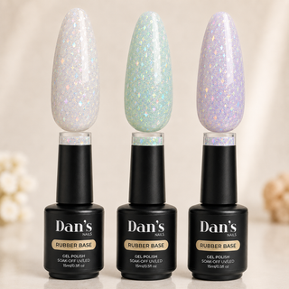 Crystal Diamonds Trio Rubber Base Gel Collection