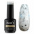 Dan's Nails Rubber Base Gel – Cosmo Dots 15ml bottle with swatch showing milky base and terrazzo-style black and blue glitter flakes Dan's Nails Rubber Base Gel – Cosmo Dots 15ml bottle with swatch showing milky base and terrazzo-style black and blue glitter flakes