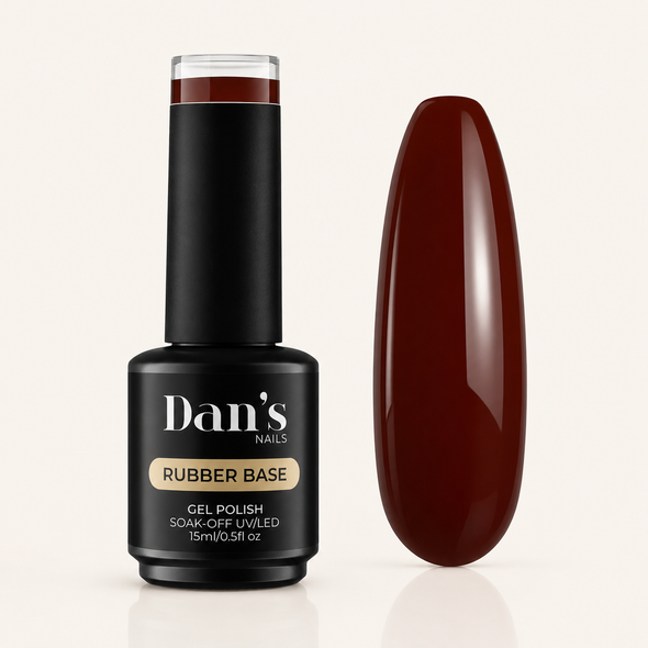 Cocoa Bean Rubber Base Gel Nail Polish | Dark Red Burgundy Color