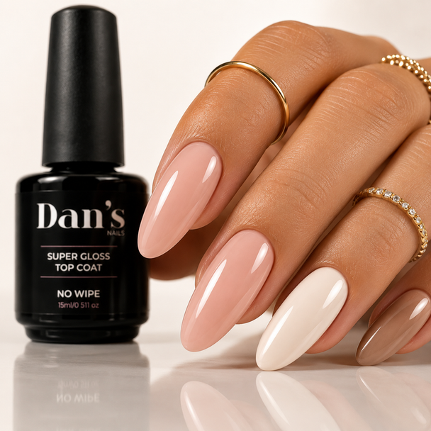 Nude manicure super gloss finish