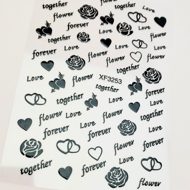 Forever Love Rose Nail Stickers Mixed Designs