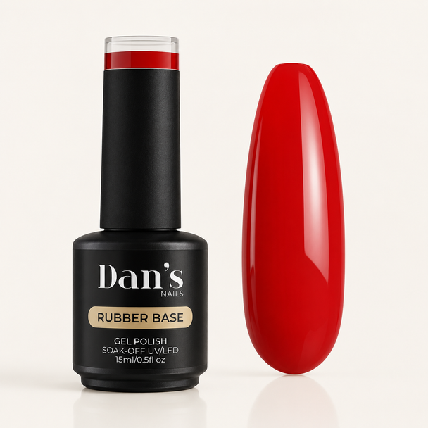 Chilli red rubber base dans nails