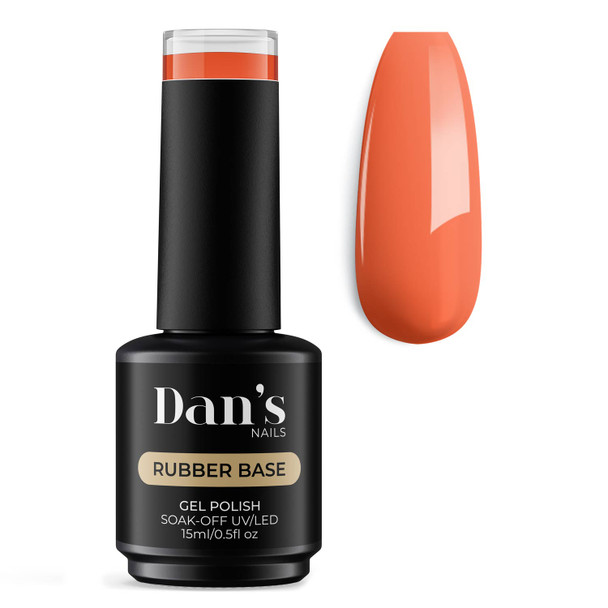 Orange Burn Rubber base gel polish