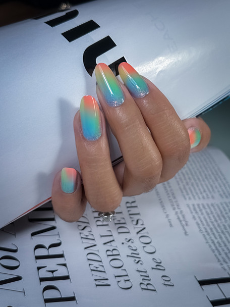 Finished Nails Using Island Mint – Sculpted Oval Nails