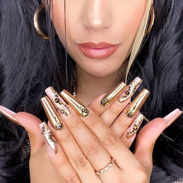 Chrome Nail Powder Gold Nail Powder Mirror and Bubble Effect Nail Art Decoration Manicure Pigment