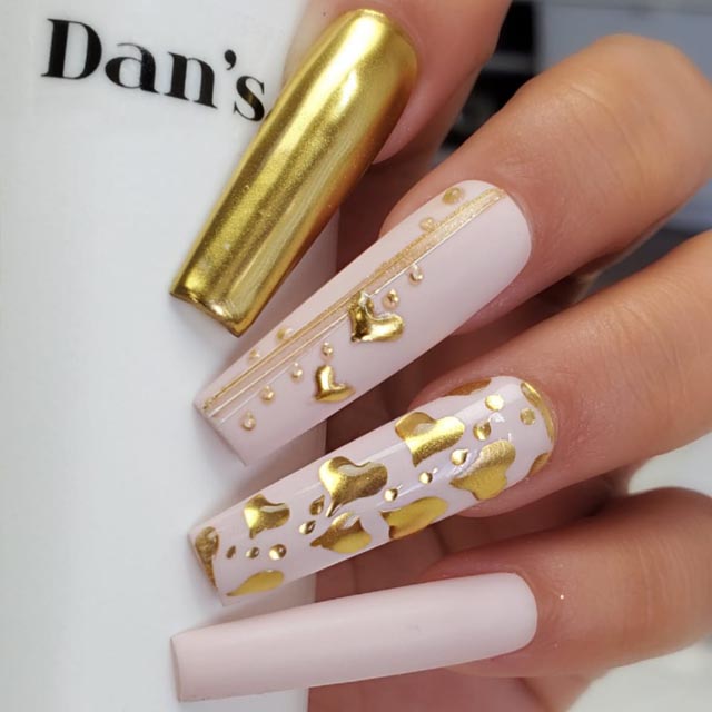 Chrome Nail Powder - Holographic Gold Nail Powder Mirror and Bubble Effect Nail Art Decoration Manicure Pigment