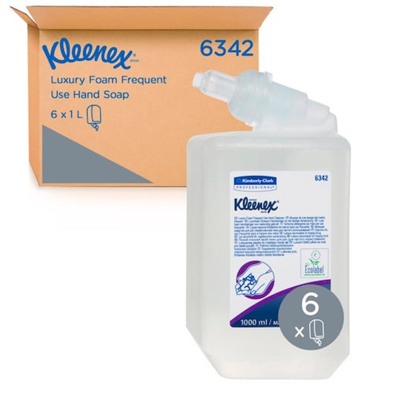 Kleenex Luxury Foam Frequent Use Hand Soap Cleanser 6 x 1 Litre (6342)
