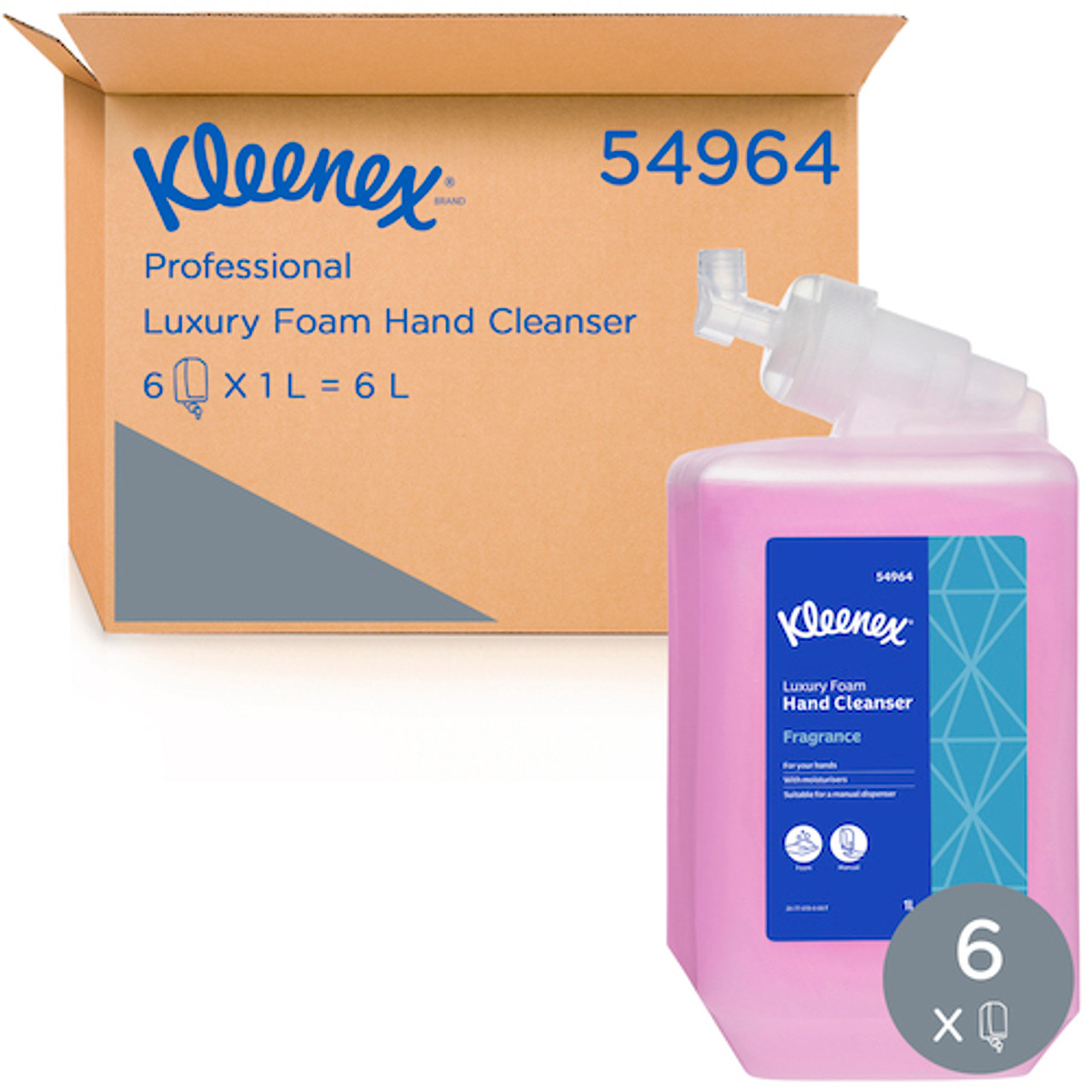 Kleenex Luxury Foam Hand Soap with Moisturiser 6 x 1 Litre (54964)