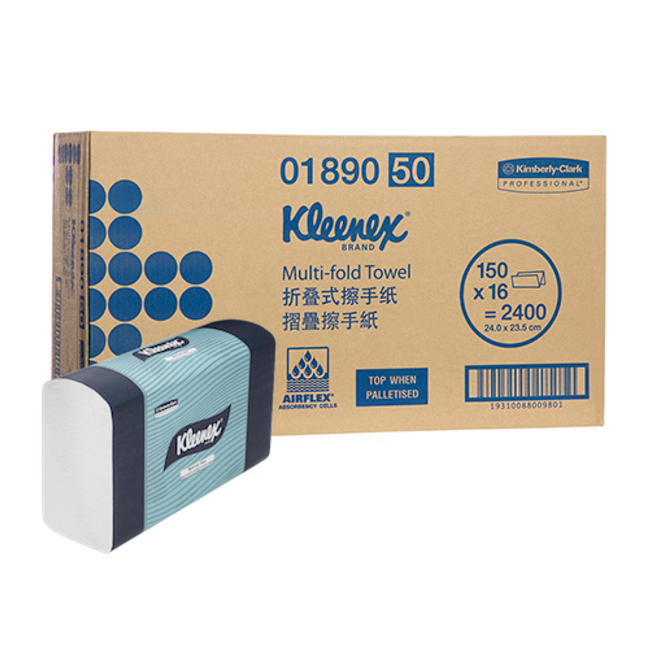 Kleenex Multifold Hand Towel 16 Packs x 150 Towels (1890)