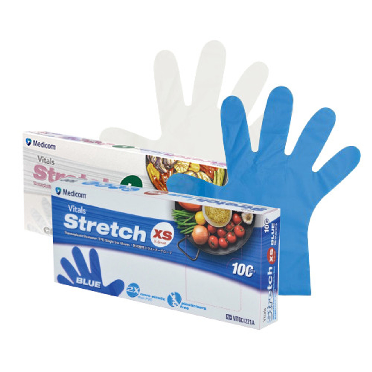 Medicom Vitals Stretch TPE Gloves Clear Powder-Free Large 1000/ctn