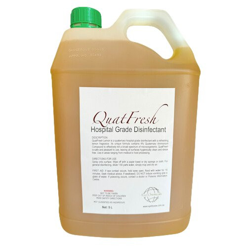 Hospital Grade Quaternary Disinfectant 5L – QuatFresh Lemon Commercial Cleaning Solution