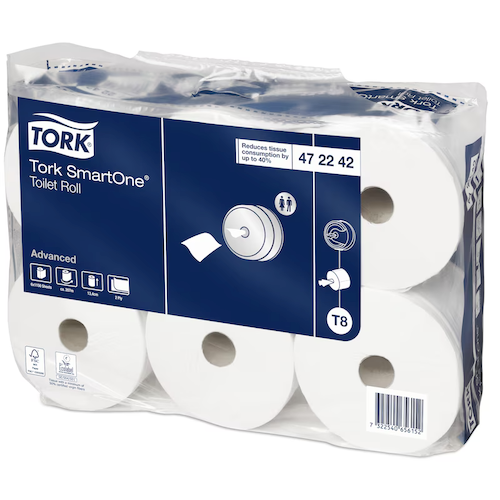 Tork T8 SmartOne Toilet Roll Advanced 2 Ply 6 Rolls (472242)