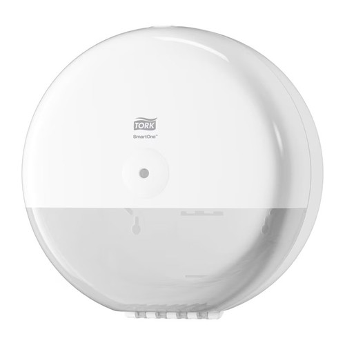 Tork SmartOne Toilet Roll Dispenser T8 White, High Capacity Toilet Roll Systems, plastic, modern design.