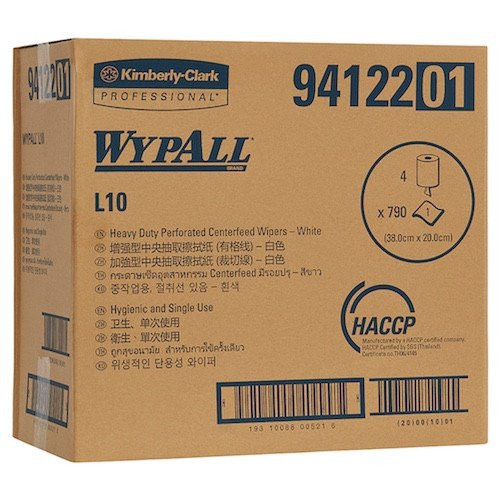 WypAll L10 Heavy Duty Centrefeed Wipers 4 Rolls x 300m (94122)