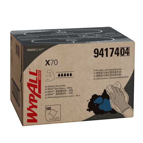 WypAll X70 Single Sheet Wipers Reusable Cloth White 160/ctn (94174)