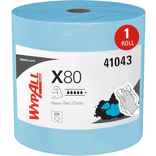 Wypall X80 Jumbo Roll Perforated Wipers Blue 475 Wipers (41043)