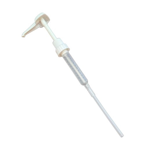 Heavy duty pump 30ml for 5L bottles, accurate dispensing, durable construction, and suitable for thick products.